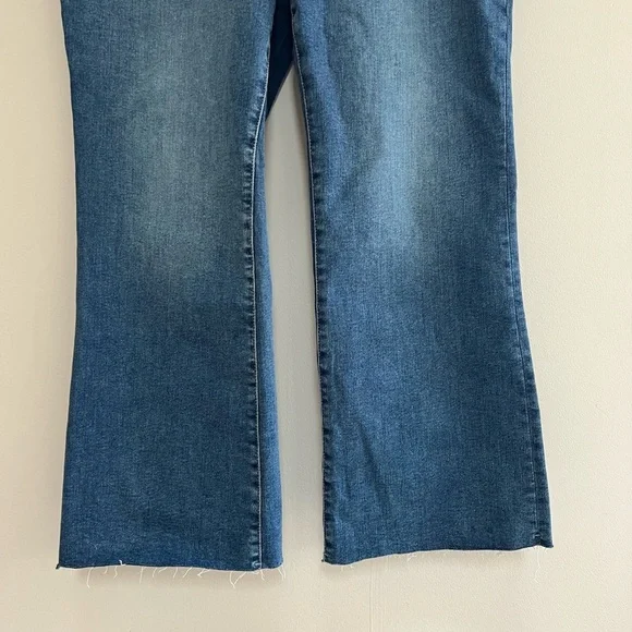 Good American NWT Soft Tech Good Legs Raw Hem Crop Mini Bootcut Jeans, 14-18+ - Picture 7 of 11